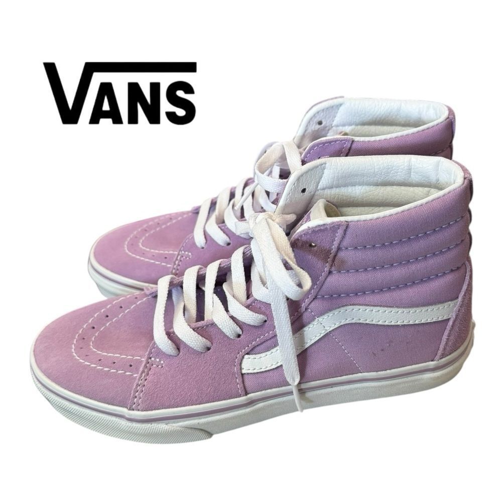 NEW Vans Sk8-Hi Hi-Top Juniors Women's Lupine True White Shoes Sneakers 6 7.5